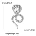 Coiled Crystal Cobra Snake Brooch With Teardrop Head view 9