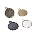 Small Scalloped Round Pendant Bezels in Three Finishes view 5