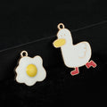 Enamel Duck and Fried Egg Charm Pendant Gold-Tone Alloy view 1