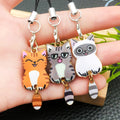 Six Colorful Cat Figure Phone Strap Charm Design Set view 3