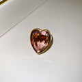 Gold Silver Heart Faceted Crystal Open Ring Four Tones view 8