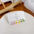 Pastel Pink Yellow and Green Small C Hoop Earring Card view 1