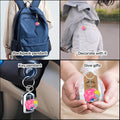 I Love School Wooden Keychain with Books and Backpack Design view 3