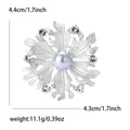Textured Floral Brooch with Pearl Center in Gold and Silver view 6