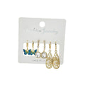 Gold Mixed Blue Butterfly Six Pair Earring Card Set view 5