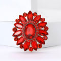 Oval Crystal Radiant Flower Brooch in Five Colorways view 2