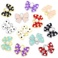 Polka Dot Bow Enamel Metal Jewelry Charms, 12 Colorways view 5
