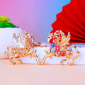 Multicolor Crystal Pegasus Keychain with Gold Tone Hardware view 2
