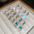 Crystal And Resin Charm Huggie Earrings In Two Styles view 2