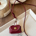Leather Mini Snap Pouch Cord Necklace Lobster Clasp view 3