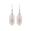 Clear Resin Hexagon Leaf Drop Earrings Red Teal Beige Peach view 7