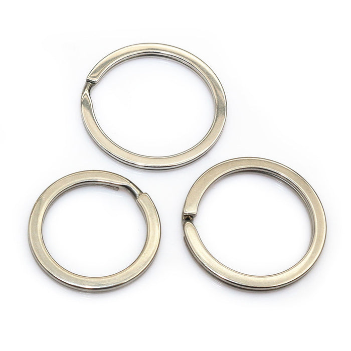 Round Split Key Rings in Three Polished Steel Tone Sizes