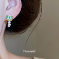Floral Pearl Earrings and Ear Cuff in Three Coordinated Designs view 3