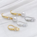 U Shape Earring Hooks with Clear Stone Detail Jewelry Findings view 4