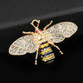 Rhinestone Bee Charm Pendant with Enamel Stripes Silver and Gold view 3
