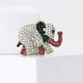 Crystal Elephant Brooch with Pink Trunk and Feet Decorative Clothing Pin view 2