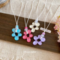 Colorful Resin Flower Pendant Cord Necklaces Statement Jewelry view 2