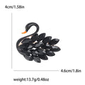 Layered Marquise Crystal Swan Brooch in Black or White view 5