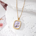 Enamel Pearl Flower Pendant Necklaces Gold Cable Chain 14 Styles view 4