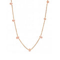 Gold Station Necklace Freshwater Pearl Pink Or Gray view 5