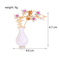Flower Vase Pearl Look Metal Brooch Pin for Jackets and Lapels view 2
