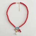 Ocean Charm Beaded Necklace With Shell And Star Details view 7
