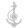 Crystal Anchor Brooch in Gold Tone and Silver Tone view 1