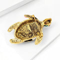 Colorful Enamel Sea Turtle Brooch in Detailed Metal view 3
