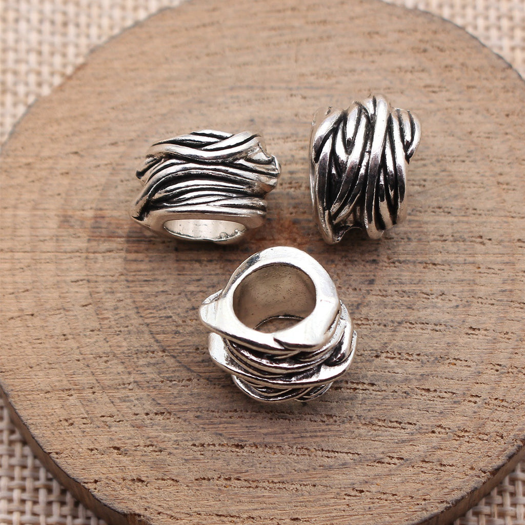 14x13x11mm 3.7g Multicolor Zinc Alloy Vine Texture Large Hole Dreadlock Beads for Hair Braid Jewelry