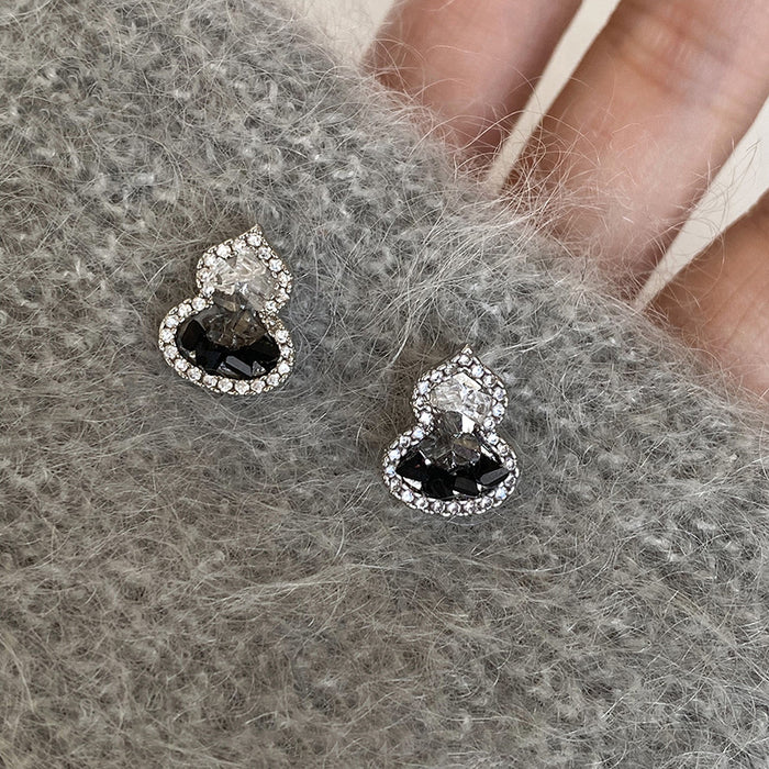 Crystal Gourd Outline Earrings Fashion Jewelry Collection