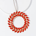 Rhinestone Leaf Wreath Metal Hanging Ornament Circle view 7