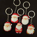 Red White Santa Resin Keychains Silver Ring Five Styles view 3