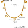 Heart Zircon Ball Chain Necklace Bracelet Earring Set view 8