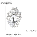 Crystal Loop Leaf Brooch with Faceted Stones for Jackets and Scarves view 10