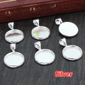 Plain Round Pendant Bezel Settings in Six Plated Finishes view 8