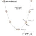 Freshwater Pearl Station Chain Necklace Gold Steel Stainless view 7