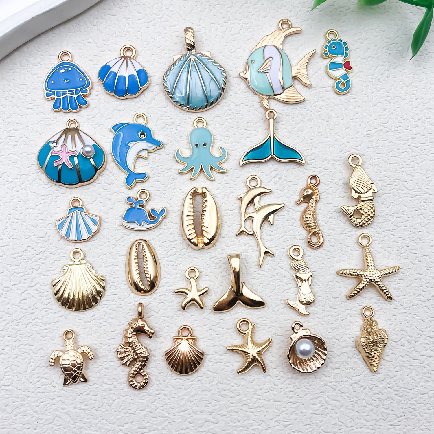 Zinc Alloy Conch Shell Starfish Ocean Charm Pendant for DIY Bracelet Necklace Jewelry