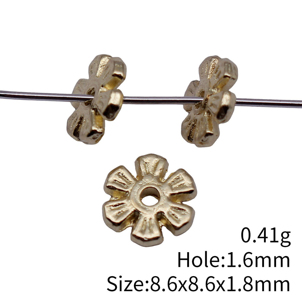 8.6x8.6x1.8mm 0.41g Multicolor Zinc Alloy Flower Spacer Beads for Bracelet Necklace DIY Jewelry Making