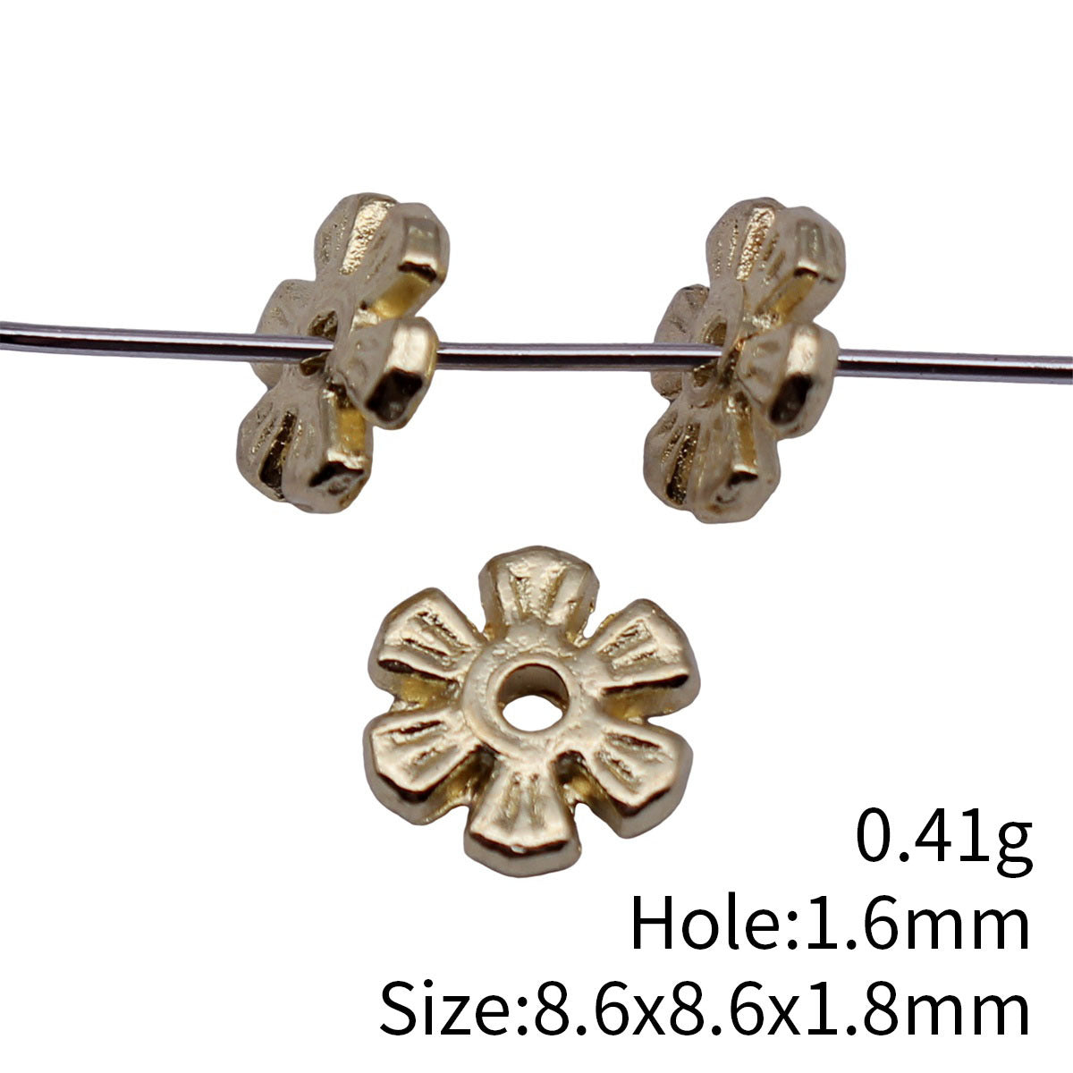 8.6x8.6x1.8mm 0.41g Multicolor Zinc Alloy Flower Spacer Beads for Bracelet Necklace DIY Jewelry Making