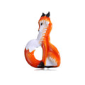 Enamel Curled Tail Fox Brooch Blue Orange Black Three Styles view 1