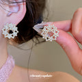 Pearl-Look Bow Stud Earrings in Two Gold Tone Designs view 3