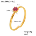 Open Adjustable Thin Band Ring Single Prong Zircon Stone Colors view 7