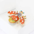 Enamel Jeweled Bee Brooch with Polished Metal and Decorative Accents view 3