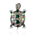 Black Gold Tone Sea Turtle Crystal Two Designs Metal Brooch Pin view 7