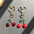 Gold Heart Cherry Resin Keychains Lobster Clasp 4 Styles view 3