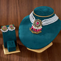 Pearl Look Necklace and Earring Medallion Jewelry Sets view 9