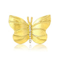Matte Butterfly Brooch Crystal Spine Line Gold and Silver view 5