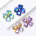 Four Heart Petal Crystal Clover Brooch in Four Colors view 3
