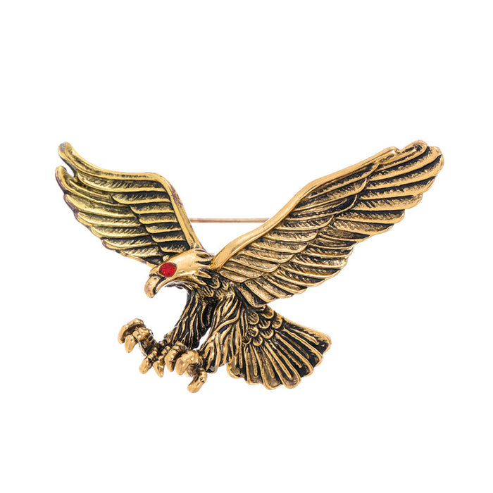 Gold Tone Eagle Three Designs Metal Brooch Pin for Jackets and Lapels