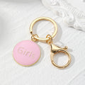 Gold Enamel Girls Heart and Round Keychain 8 Styles view 11